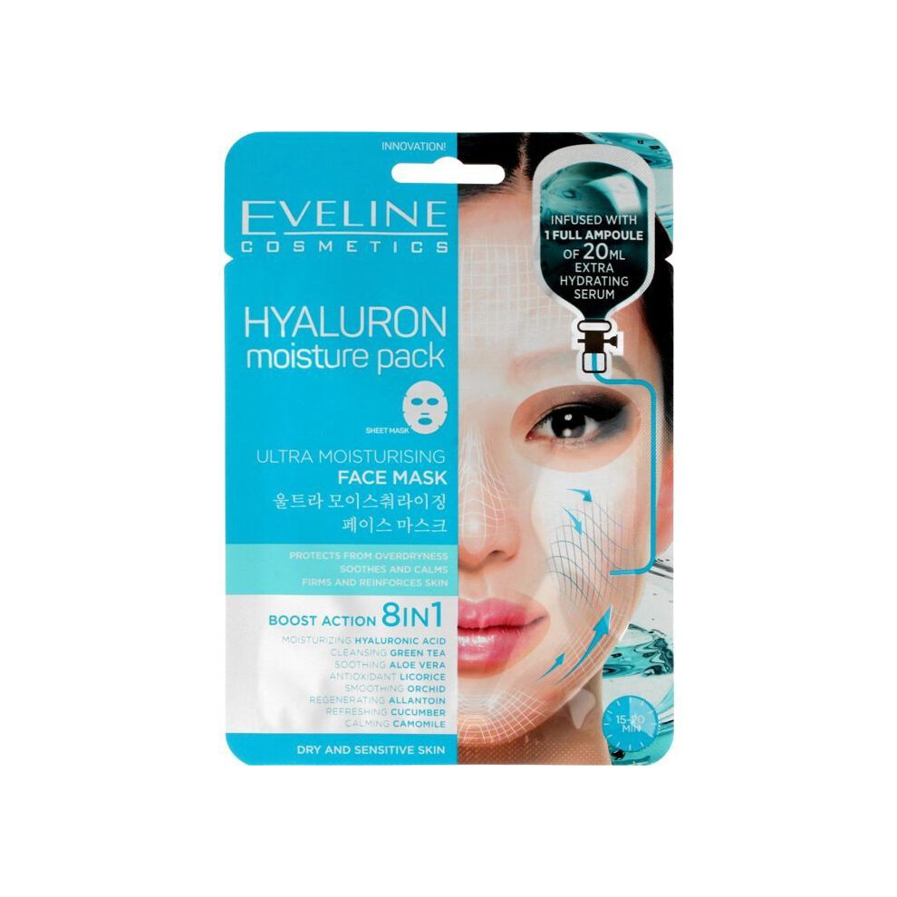 Photos - Facial Mask Eveline Cosmetics Face mask -  face patch - M132585 - Flat Hyaluron  