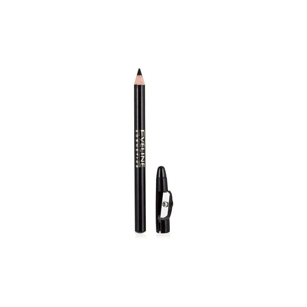 Eveline Black Eye Crayon - Eyeliner Pencil Long-Wear - Easy Application - Precise Line
