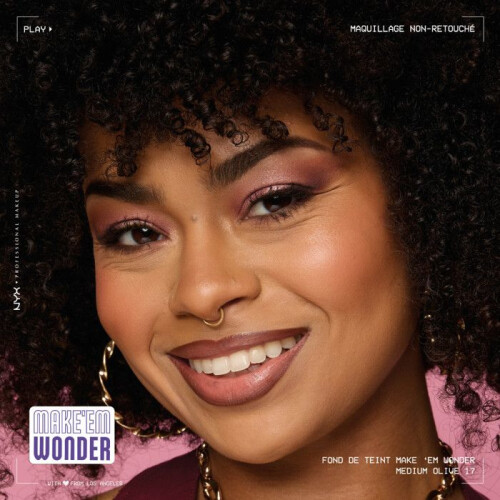 Foundation - MAKE'EM WONDER nr. 17 Olive Medium - Soft Matte - 24u houdbaarheid - 30 ml 1