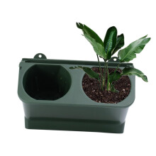 Wall Mounted Planter with Drainage, Dual Pot Vertical Garden for Indoor Outdoor Balcony Patio