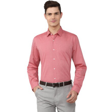 Peter England Ανδρικό Ροζ Slim Fit Επίσημο Πουκάμισο Με Μακριά Μανίκια