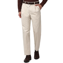 Peter England Heren Regular Casual Broek (Pctpcsmbw32640_Beige)