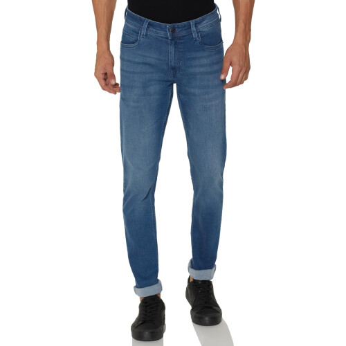 Peter England Ανδρικά Neo-Slim Fit Ελαστικά Μπλε Τζιν Μεσαίου Ύψους