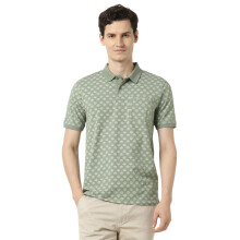 Peter England Ανδρικό Πόλο T-Shirt σε Πράσινη Απόχρωση