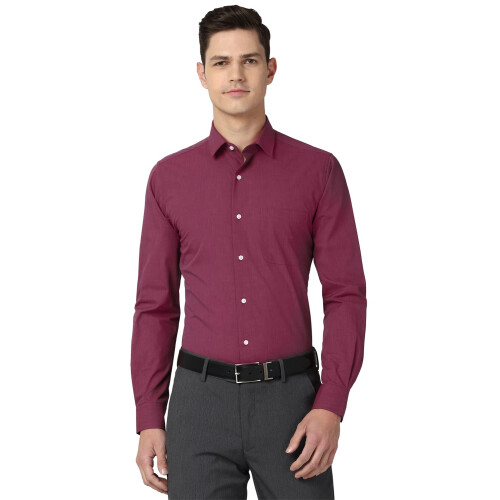 Peter England Ανδρικό Slim Πουκάμισο (Pesfoslb744963_Maroon 40)