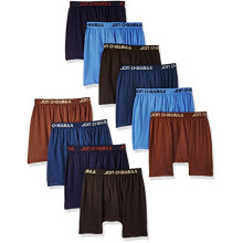 Jon Rupa Trunks Para Hombre, 100% Algodón, Estampado Sólido, Ajuste Regular, Paquete De 10 Surtidos
