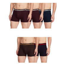 Boxers Jon Men, Bolsos Exteriores, 100% Algodão, Tecido Respirável, Pacote Com 5