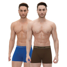 Rupa Frontline Long Trunk Para Homens, Material 100% Algodão, Elástico Externo, Pacote de 2 Variados