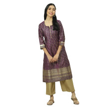 Rangriti Women'S Rayon Printed Regular Kurtas (Rmmasrtd18283Ss23Prpl_Purple