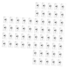 60pcs Transparent Adhesive Wall Hooks NonDamaging Easy Tool Installation for Kitchen Keys and Bathroom