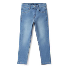 Jeans Slim Fit Blu in Lycra Elasticizzati per Bambini | 5 Tasche, Chiusura con Bottone