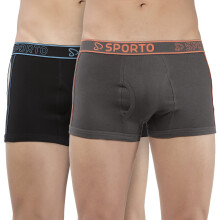 Sporto Macho Super Algodão Comprimido 2-Way Stretch Mini Trunk Pack de 2 (Cor Pode Variar)