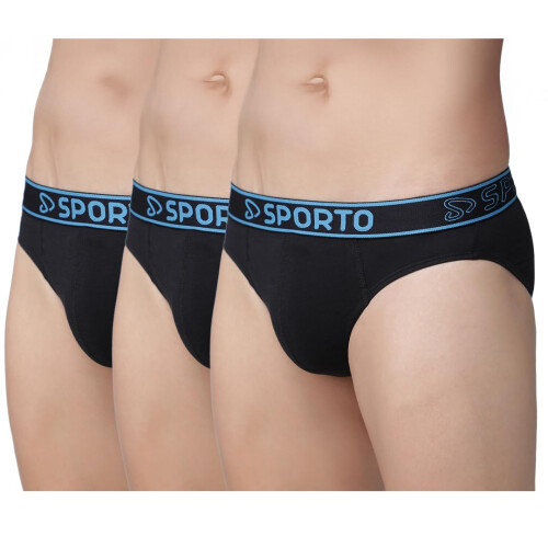 Sporto Macho Super Algodão Combinado 2-Way Strech Mini Cueca Pacote Com 3 (Cor Pode Variar)