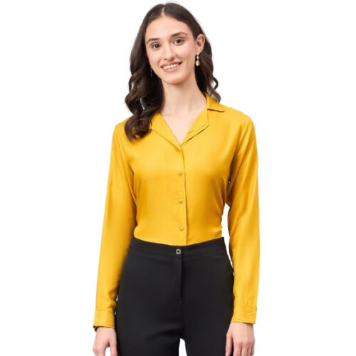 Style Quotient Dames Mosterd Effen Formele Blouse