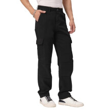 Style Quotient Heren Zwarte Relaxed Loose Fit Cargos