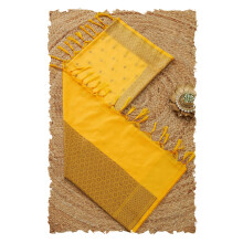 Soch Mulheres Amarelo Mistura Seda Dupatta Com Design Woven Zari