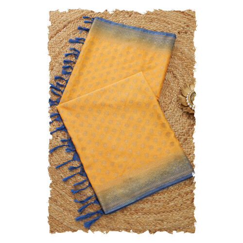 Soch Lenço de Seda Amarelo com Design Woven