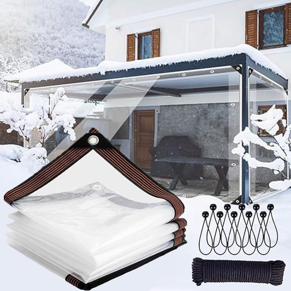 Clear Waterproof Tarp 12X29 Ft Heavy Duty Pvc Tarpaulin With Reinforced Grommets For Greenhouse Cover 9330225219989