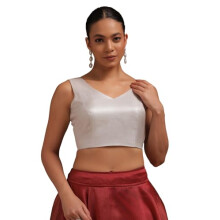 Blusa Padded Chevron Tussar Prata Soch para Mulheres