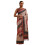 Soch Kvinnor Beige Linne Botanisk Tryck Saree 1