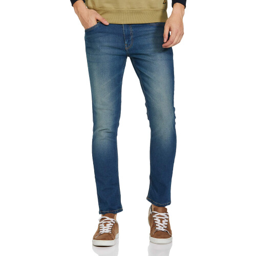 The Indian Garage Co Ανδρικές Τζιν Slim Fit Μπλε Χαμηλής Μέσης