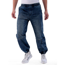 The Indian Garage Co Mænds Løse Fit Solid Mid-Rise Stretchable Denim Joggers