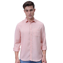 The Indian Garage Co Ανδρικό Slim Fit Κοντομάνικο Πουκάμισο (Κοραλλί_M)