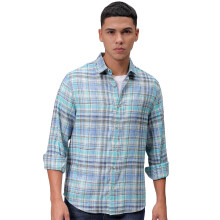 The Indian Garage Co Ανδρικό Slim Fit Πουκάμισο (0624-Shchnt-02-01-Μπλε-Λ_Μπλε