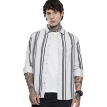 The Indian Garage Co Camisa Casual de Manga Longa para Homens (Branco_L)