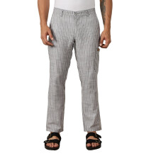 Thomas Scott Heren | Strepen | Linnen | Slim Fit | Casual Broek | Chino Pants Voor Heren (Tsb134_Grey_32)
