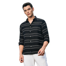 Camisa Thomas Scott Masculina | Listras | Manga Longa | Colarinho Aberto | Polycoton Premium | Slim Fit | Casual