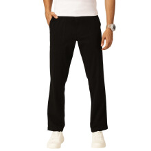 Thomas Scott Mænd Smart Regular Fit Mid-Rise Linned Chinos Bukser (Tsb032_Sort, 36)