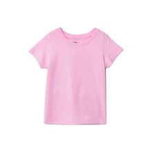 The Souled Store Solid: Roze Katoenen Ronde Hals Korte Mouwen Regular Fit Lichtgewicht T-shirt Voor Kinderen 2-8 Jaar