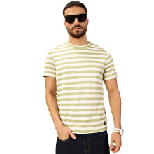 Thomas Scott Herre Rund Hals Halv Ærme Stribet Regular Fit T-shirt (Tsst04_Grøn, M)