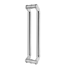 Double Sided Glass Door Pull Handle, AntiRust Stainless Steel Long Handle, MirrorPolished Black 64cm