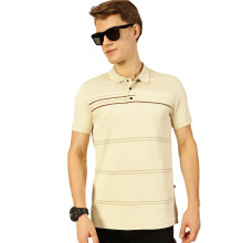 Thomas Scott Herre Regular Fit Halv Ærme Polo Krave T-Shirt (Tsmlpt808_Beige_M)