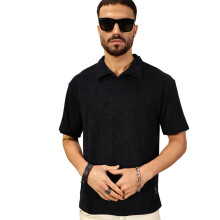 Thomas Scott Heren Textured Regular Fit Polo T-shirt (Tmstt03B_Navyblue, M)