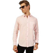 Thomas Scott Herre Slim Fit 100% Bomuld Langærmet Stribet Casual Skjorte (Ntss01_Pink, M)
