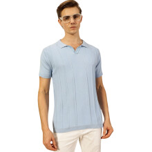 Thomas Scott Herre Regular Fit Polo Krave Halv Ærme Bomulds T-shirt (Tsfk01_Himmelblå, L)