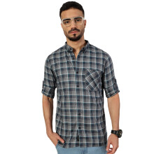 Thomas Scott Ανδρικό Slim Fit Κουμπωτό Πουκάμισο Με Σχέδιο Καρό (Tsnxsh04_Charcoal_L)