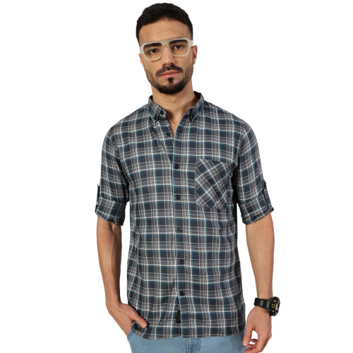 Thomas Scott Ανδρικό Slim Fit Κουμπωτό Πουκάμισο Με Σχέδιο Καρό (Tsnxsh04_Charcoal_L)