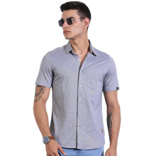 Thomas Scott Ανδρικό Slim Fit Μισό Μανίκι Εκτυπωμένο Πλεκτό Πουκάμισο (Tsk1374_Mαύρο_M)