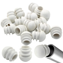 16PCS 5/8 inch Round Plastic Chair Leg Caps White, Furniture Tube Inserts for Floor Scratch Protection and Noise Reduction