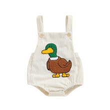 (6-9 Months, Apricot) Sommer-Overall für Babys, lässiger Strampler mit Entenstickerei, süße Kleidung für Neugeborene