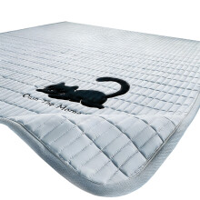 Comfortable Mattress Pad With Soft Feather Cotton-Blue A