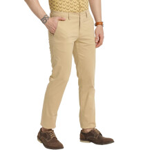 Turtle Men Katoenen Stretch Khaki Effen Ultra Slim Fit Casual Broek