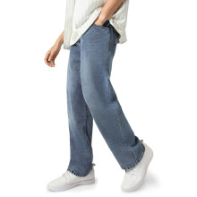 Urbano Fashion Mænds Blå Loose Baggy Fit Vaskede Jeans Non-Stretchable (Jeanlstowl-Mblue-32)