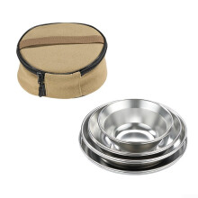 304 Stainless Steel Camping Tableware Set with Storage Bag, 8Piece Durable Dinnerware Kit for Outdoor Travel