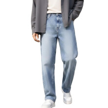 Urbano Fashion Mænds Lys Blå Loose Baggy Fit Vaskede Jeans (Jeanlstowl-Lblue-36)