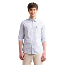 U.S. Polo Assn. Heren Bloemen Zomer Shirt (Lichtblauw M)